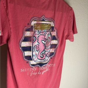 Simply Southern Coral Seahorse Jar Tee
